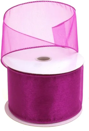 Vista 57 de Homeford Cinta de gasa transparente con borde con alambre, 25 yardas (1-1/2 pulgadas, belleza)