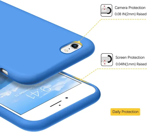 Vista 9 de GUAGUA Funda compatible con iPhone 6s, iPhone 6, silicona líquida, gel suave, goma delgada, ligera, forro de microfibra, con textura, a prueba
