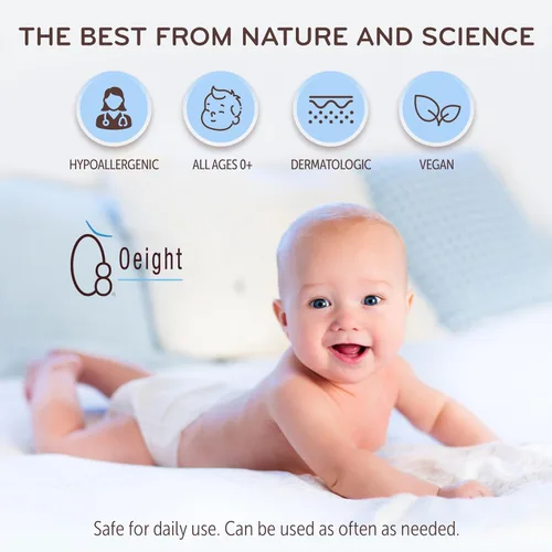 Vista 4 de Oeight Diaper Rash Cream Forte, fórmula dermatológicamente probada e hipoalergénica para la piel del bebé con ingredientes activos 100% naturales