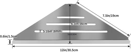Vista 3 de 2 estantes esquineros de acero inoxidable 304 con tornillos, organizador de ducha triangular, soporte de jabón de montaje en pared para baño