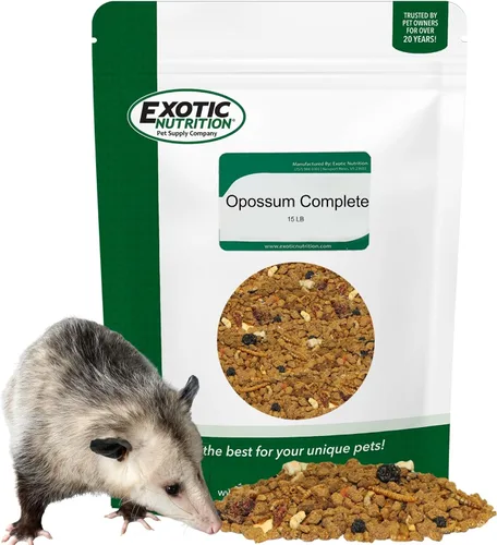 Vista 10 de Exotic Nutrition Opossum Complete - Dieta de Pellets Nutricionalmente Completa y Saludable - Alimento para Zarigüeyas de Cola Corta y Zarigüeyas