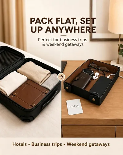 Vista 6 de Catchall EDC - Bandeja de valet de piel sintética para hombre