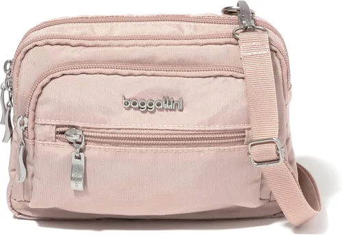 Vista 19 de Baggallini Bolsa cruzada pequeña con triple cremallera para mujer, 8 x 6 pulgadas, ligera, convertible