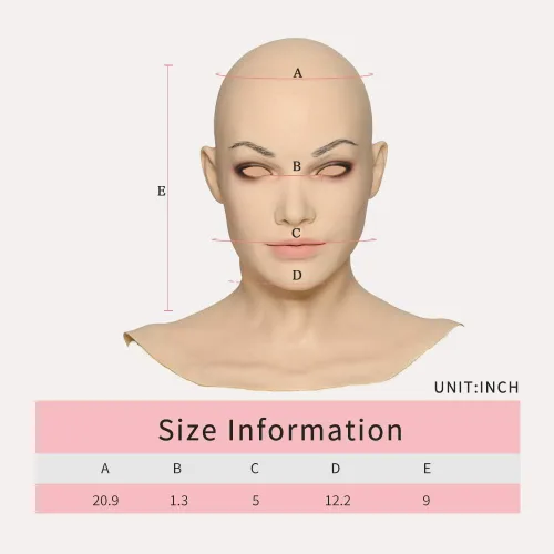 Vista 3 de Minaky Máscara de silicona hecha a mano para travestis transgénero disfraz Drag Queen
