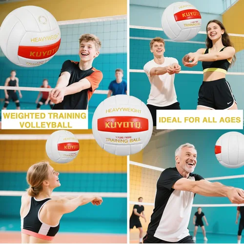 Vista 5 de 1.1lbs/500g Weighted Heavy Volleyball For Setters Serve Trainer Setter Weighted Volleyball Training Equipment Size 5 Thickened Surface Soft Leather