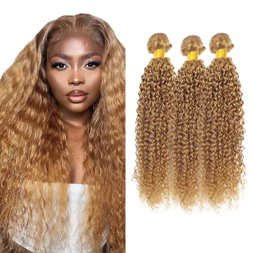 Vista 172 de 300g 1B27 Human Hair Bundles Honey Blonde Bundles Human Hair 10A Brazilian Virgin Remy Hair Extensions 8 10 12 Inch