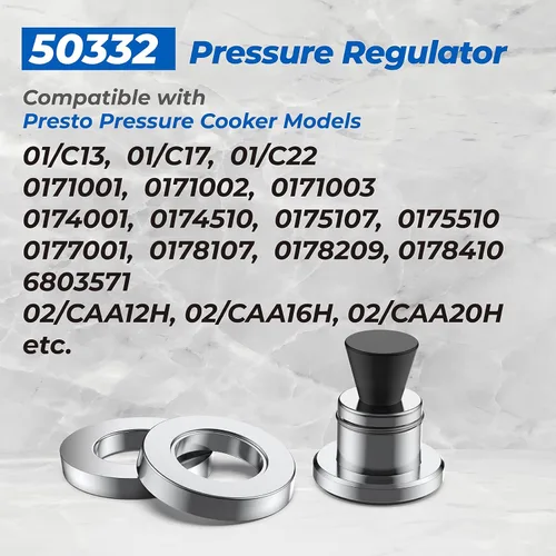 Vista 2 de 50332 Regulador de presión de 3 piezas 5-10-15lb (2.3-4.5-6.8kg) Peso de enlatado para olla a presión Presto Canner 0178107 0178410 0175107 0174510