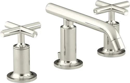 Vista 32 de KOHLER K-14408-4-AF Purist - Grifo para lavabo de baño, 3 agujeros, manijas de palanca alta generalizadas y boquilla de cuello de cisne alto, 1.2