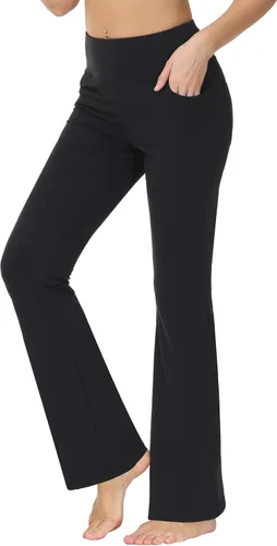 Vista 5 de nuveti Pantalones de yoga de cintura alta de 2729"31"33"35"37", control de abdomen, 4 bolsillos, pantalones de yoga para entrenamiento