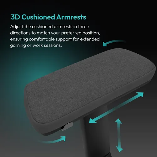 Vista 5 de ThunderX3 CORE Smart MESH Silla de juegos Gaming Negra y Gris Oscuro – Silla ergonómica de oficina, soporte lumbar automático, mecanismo Tela