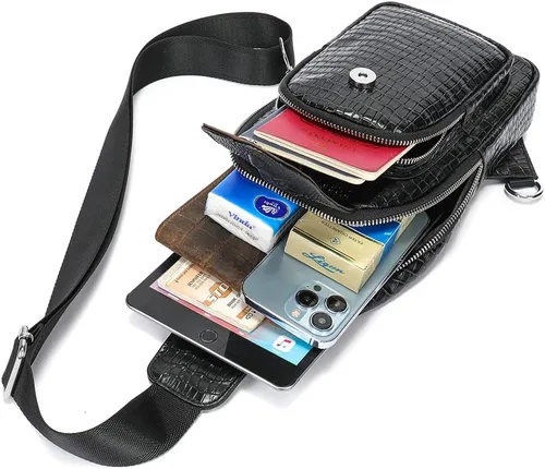 Vista 154 de LUKZIJAES Bolso bandolera de cuero genuino para hombre
