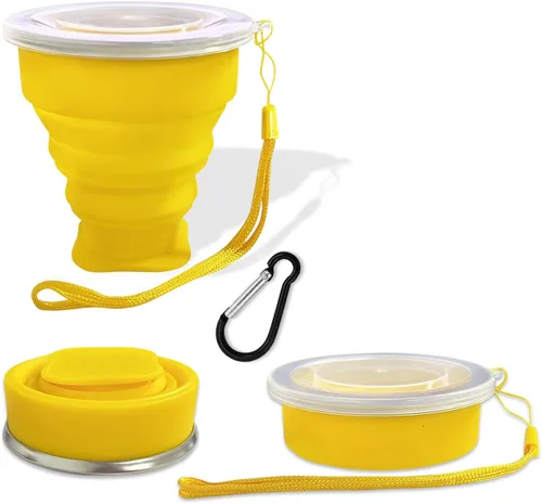 Vista 11 de Collapsible Cup - Silicone Foldable Cup-Expandable Folding Drinking Cup -Reusable Portable Mugs Cup For Travel, Camping, Hiking, Survival, Car