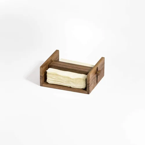 Vista 3 de Kalmar Home Servilletero de cóctel de madera de acacia de 5 pulgadas