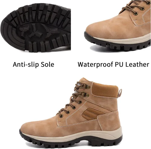 Vista 2 de Botas impermeables para el trabajo de senderismo para mujer, botas tácticas de senderismo para la nieve de invierno, botas de senderismo