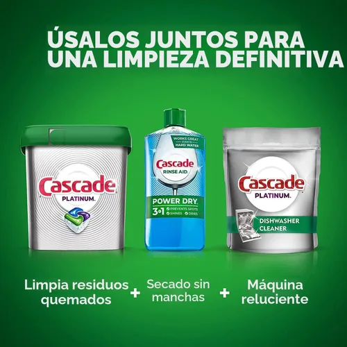 Vista 6 de Cascade Platinum Power Dry - Enjuague para lavavajillas, 30.5 onzas líquidas