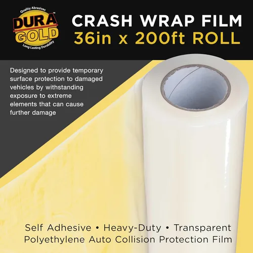 Vista 2 de Dura-Gold Película Envolvente para Choques, Rollo de 36 pulgadas x 200 pies, Protector de Plástico Transparente, Plástico Autoadhesivo