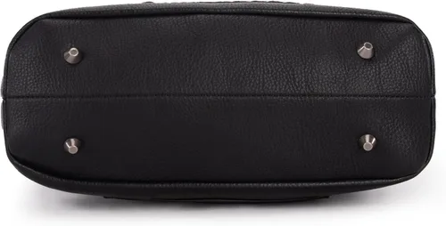 Vista 5 de Wrangler Bolsos de mano con asa superior para mujer, bolsos acolchados con bolsillos con cremallera, trenza en forma de U y diseño único de remaches