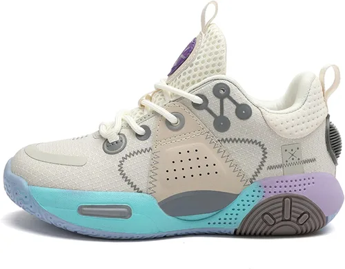 Vista 2 de DeoGinus Zapatos de baloncesto para niños con amortiguación de aire para niñas zapatos de entrenamiento escolar antideslizantes para deportes al