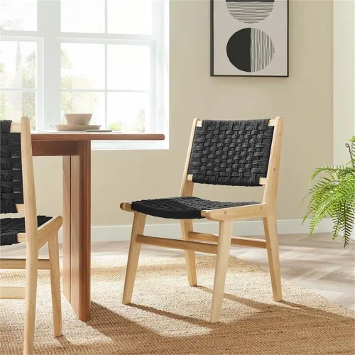Vista 10 de Modway Saoirse - Sillón decorativo de madera de imitación en color negro natural