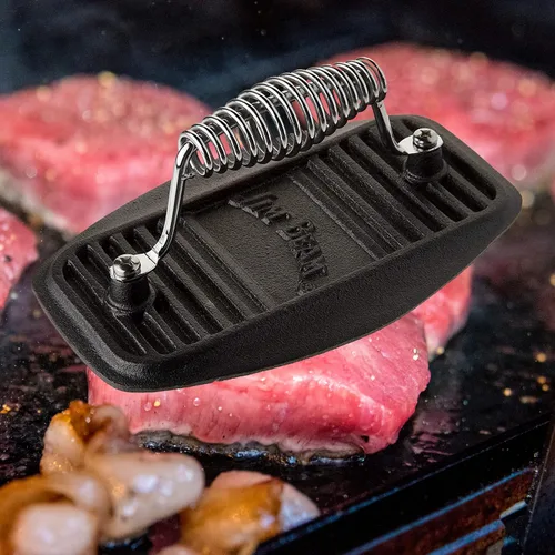 Vista 7 de Jim Beam Prensa de hierro JB0177 para carne a la parrilla Accesorios para parrilla, negro
