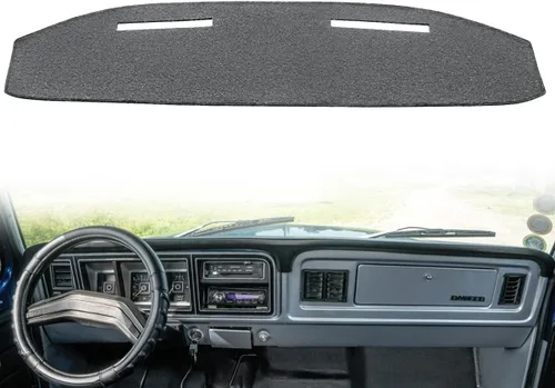 Vista 6 de Funda para salpicadero Fcovergurus a medida para camioneta Ford F100 F250 F350 de 1967-1972, protector de alfombra para tablero F124 (negro)