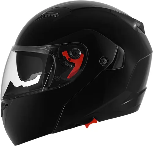 Vista 6 de DOT Approved Modular Flip-Up Dual Visor Motorcycle Full Face Helmet for Adults Men & Women with 2 Removable Visors (1 Clear + 1 Tinted)，Suitable for