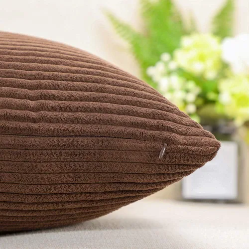 Vista 6 de Artscope Fundas de Almohada de Pana a Rayas Acogedoras Súper Suaves Decorativas Oblongas Fundas de Almohada Decorativa Funda de Cojín para Sofá