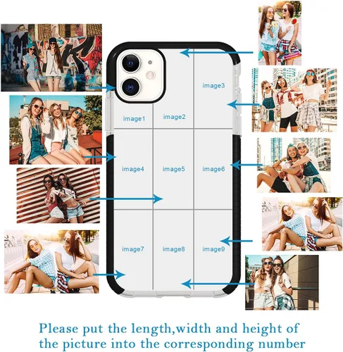 Vista 9 de Funda de teléfono personalizada para iPhone 11, diseño personalizado de fotos de collage de múltiples imágenes, resistente a los golpes, resistente