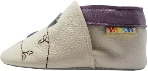 Vista 5 de YALION Mocasines para bebés niños y niñas, zapatos de cuero de suela suave, zapatos antideslizantes para cuna para bebés y niños pequeños