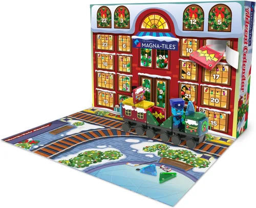 Vista 5 de MAGNA-TILES microMAGS Advent Calendar 34-Piece Magnetic Construction Set, The Original Magnetic Building