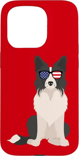 Vista 14 de Border Collie July 4th Patriotic American Sunglasses Dog Case for iPhone 16
