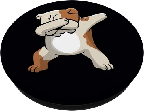 Vista 2 de Llave de vaso inglesa con diseño de bulldog con forma de gallina y soporte para teléfonos y tabletas