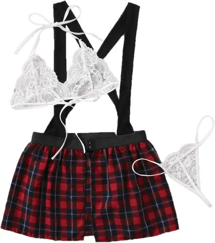 Vista 2 de SheIn Conjunto de lencería sexy de 4 piezas para mujer
