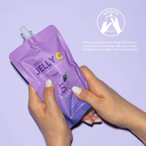 Vista 6 de EVERYDAZE Gelatina Dulce Jelly C Konjac Vegana, Sin Gluten, Sin Azúcar, Baja en Calorías Saludable Bebida Frutal Paquete de 10 Bolsas