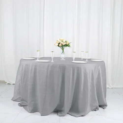 Vista 29 de Tableclothsfactory Mantel rectangular de tafetán arrugado de acordeón azul polvoriento, de 60 x 102 pulgadas, perfecto para ceremonias de boda