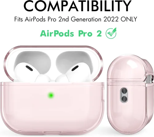 Vista 2 de NIUTRENDZ Funda protectora para AirPods Pro 2 2022 de TPU suave con cordón [LED frontal visible] compatible con AirPods Pro de 2ª