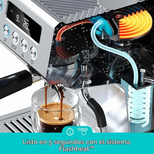 Vista 7 de CASABREWS Ultra Pro 20 Bar Espresso Machine with Fast Heating System Silver