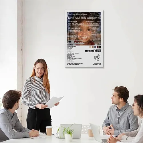 Vista 5 de BOODU Póster de 21 salvajes de American Dream con portada de álbum, pósteres musicales para habitación, lienzo estético, arte de pared, decoración