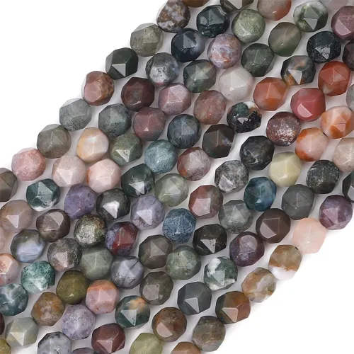 Vista 15 de BEADIA Cuentas redondas de facetas de piedra natural de amazonita de 6 mm para hacer joyas, tira de 36 cm
