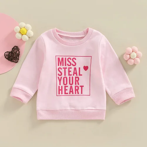 Vista 61 de Sudadera con cuello redondo para el día de San Valentín para bebé, niña, niño, para el día de San Valentín