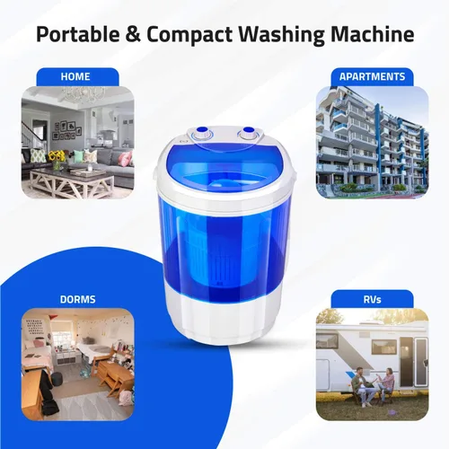 Vista 5 de Lavadora portátil de una sola tina, la alternativa a la lavandería, capacidad de lavado inferior a 2.6 lbs, lavadora de ropa portátil para ropa