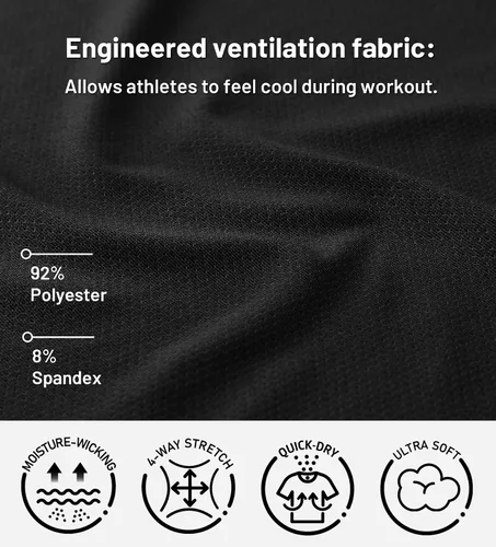 Vista 4 de MIER Camiseta de manga larga con cuello alto falso para hombre, ligera, de compresión, para correr, atletismo, entrenamiento, camiseta de rendimiento