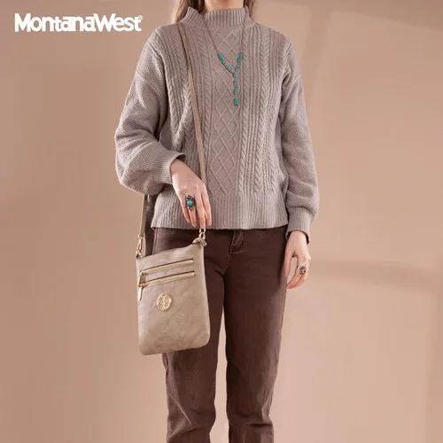 Vista 92 de Montana West Bolsos cruzados para mujer con múltiples bolsillos y correa ajustable
