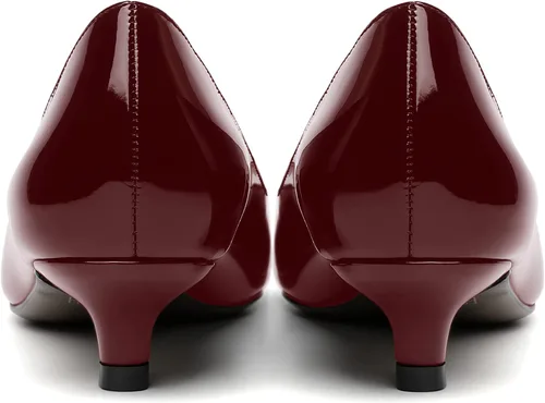 Vista 4 de Vestido de mujer con puntera abierta, patente, puntera abierta, sin cordones, zapatos de tacón bajo para citas, zapatos de tacón bajo de 1.5 pulgadas