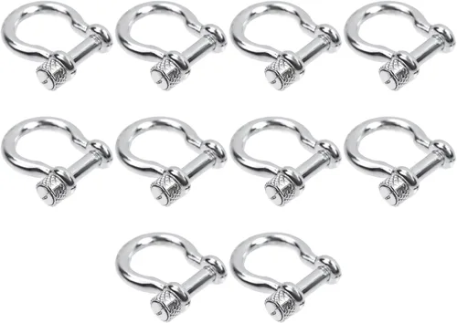 Vista 7 de Semetall Grillete de anclaje de pasador de tornillo, 10 grilletes de anillo en D para aparejo, elevación, correa de remolque y cuerda de alambre