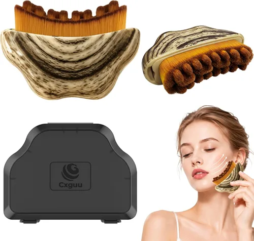 Vista 11 de Cepillo facial de drenaje linfático, masajeador Gua Sha desmontable Nuevo-2 piezas