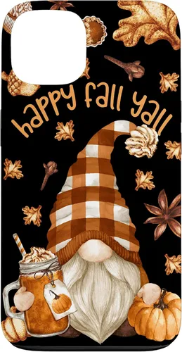 Vista 7 de Funda para iPhone 16 con diseño de especias de calabaza con diseño de gnomo de otoño