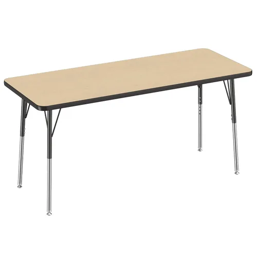 Vista 50 de FDP - Mesa rectangular para actividades escolares y de oficina (24 x 36 pulgadas), patas estándar con deslizadores giratorios, altura ajustable