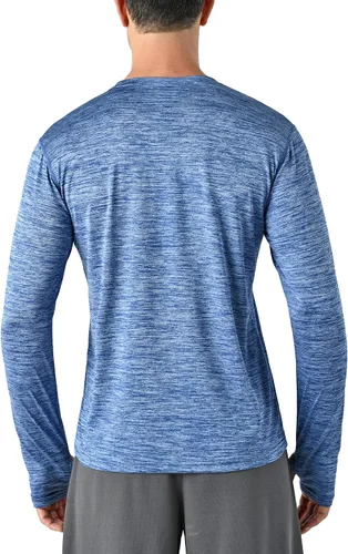 Vista 4 de Paquete de 3 camisetas de manga larga para hombre ajuste seco casual senderismo rendimiento atléticas activas con agujeros para el pulgar