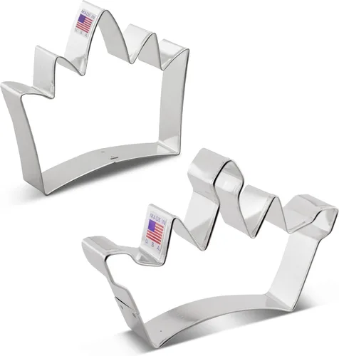 Vista 4 de Ann Clark Princess Tiara and Crown - Juego de 2 cortadores de galletas hechos en Estados Unidos